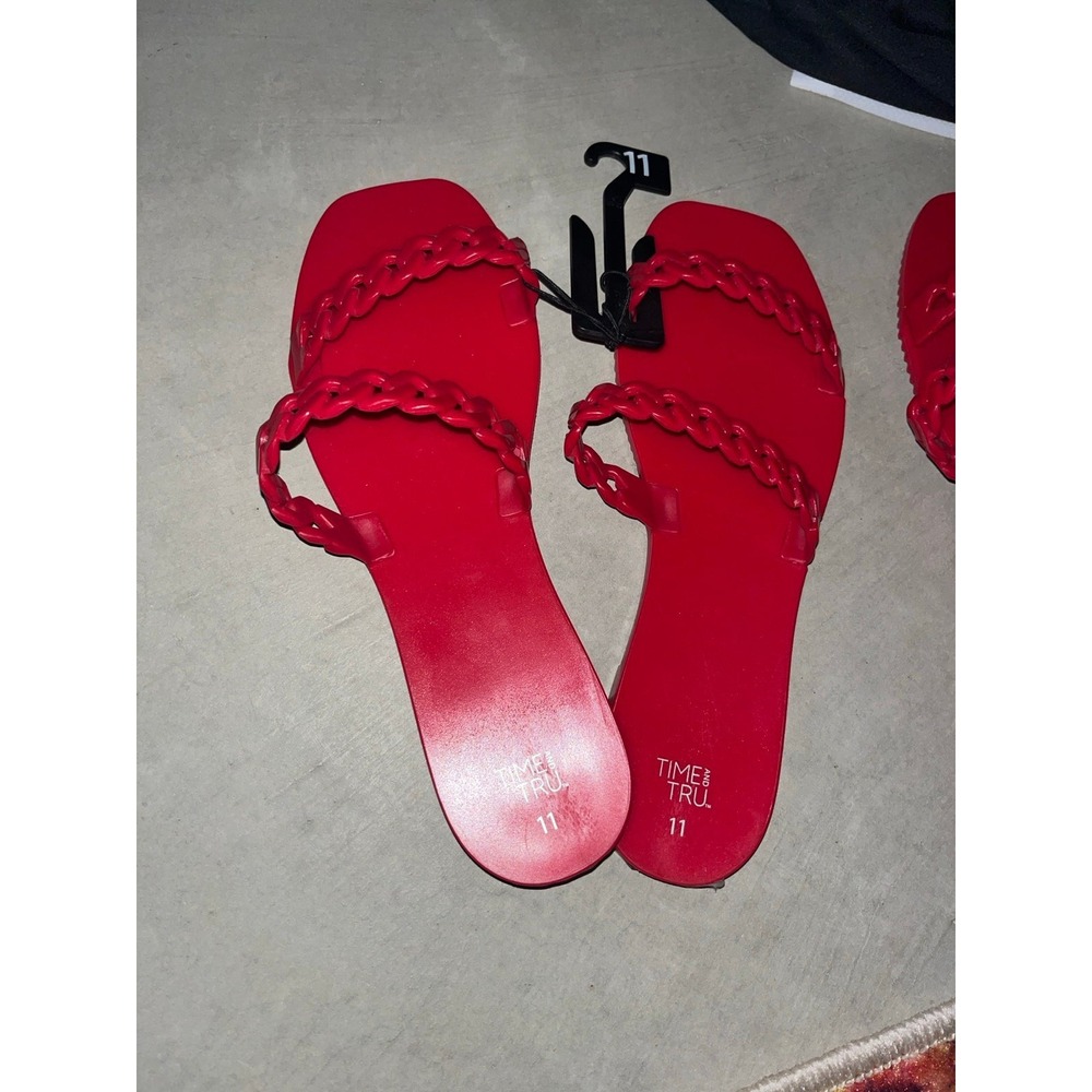 Time and Tru Red Women's Sandals